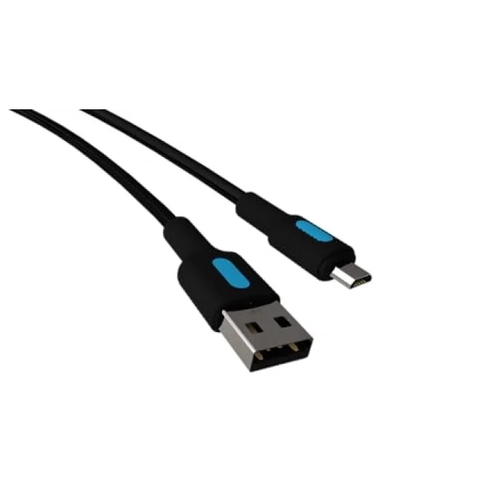 Coral Micro USB Hızlı Şarj Kablosu (Siyah + Mavi/Siyah Uç) (150 CM)