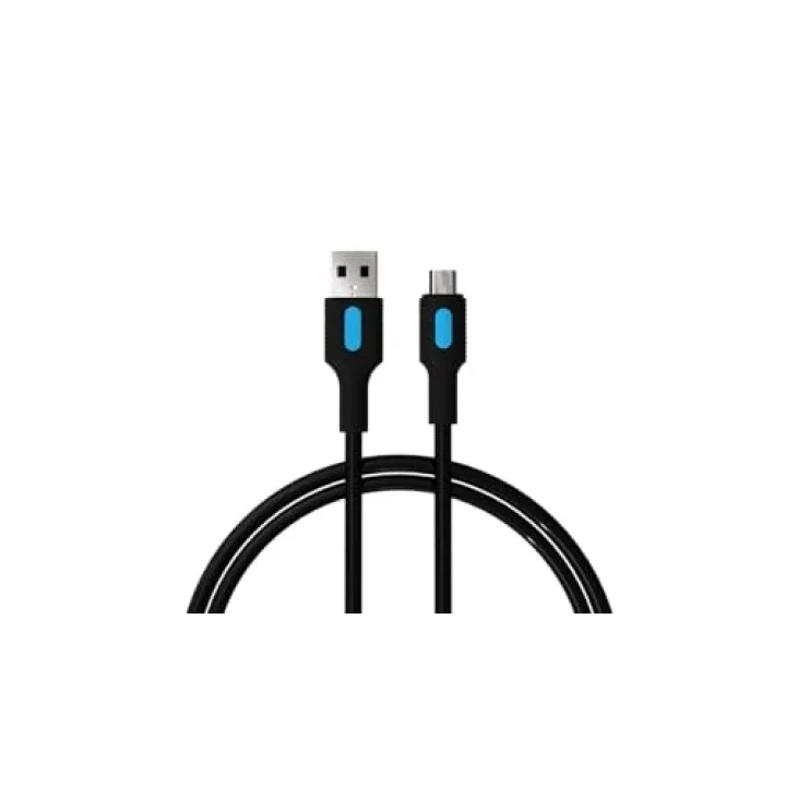 Coral Micro USB Hızlı Şarj Kablosu (Siyah + Mavi/Siyah Uç) (150 CM)