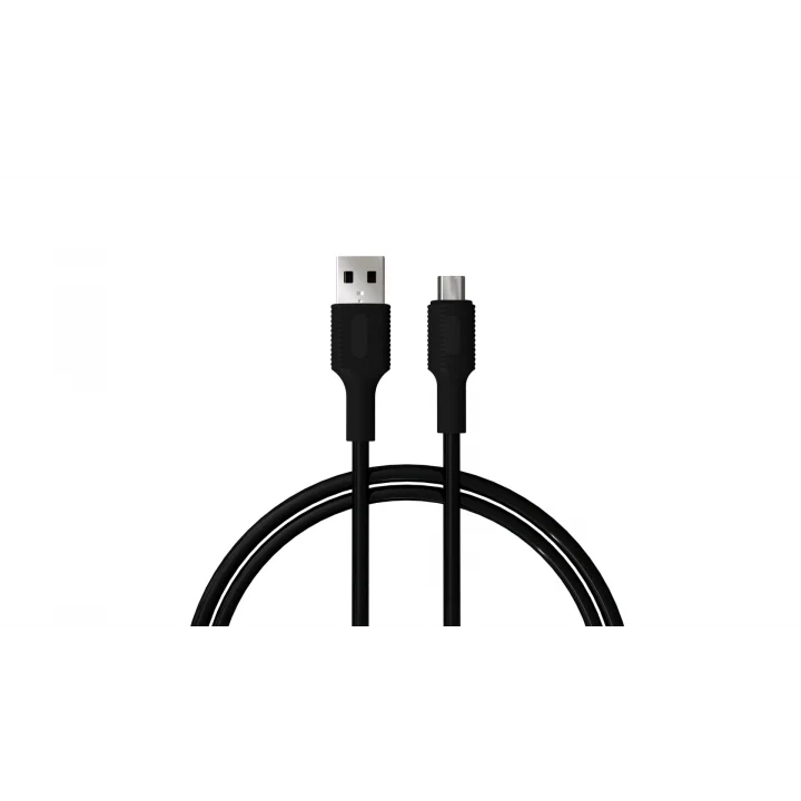 Coral Micro USB Hızlı Şarj Kablosu (Siyah + Siyah Uç) (150 CM)
