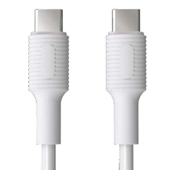 Coral Type C-C Power Delivery Hızlı Şarj Kablosu, Beyaz Kablo, Beyaz/Beyaz Uçlar (150 CM)