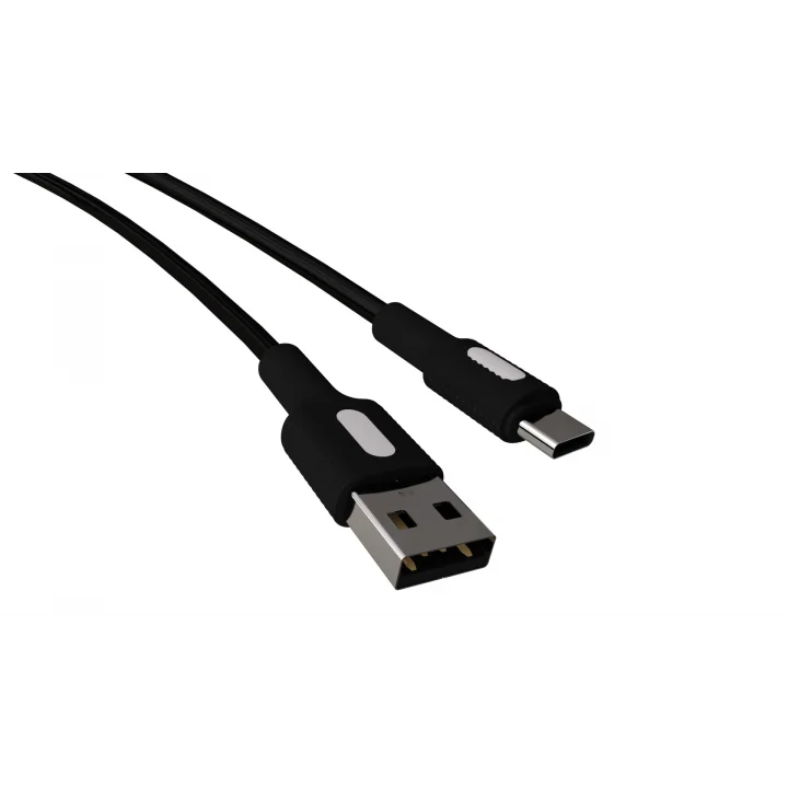 Coral USB A-C Hızlı Şarj Kablosu, Siyah Kablo, Beyaz/Siyah Uçlar (150 CM)