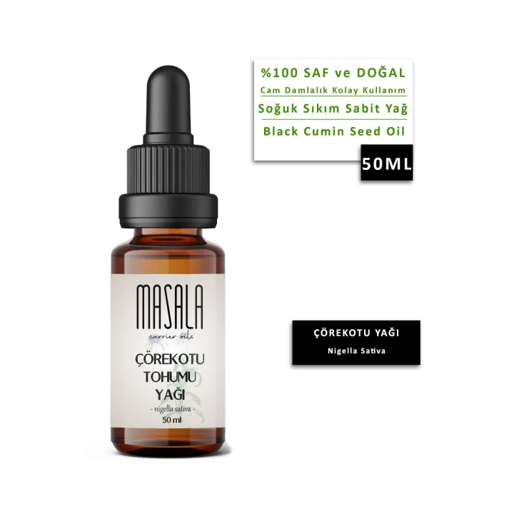 Çörekotu Yağı 50 ml. Soğuk Pres (Black Cumin Seed Carrier Oil)