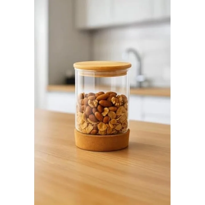 Corki - Mantar Altlıklı Cam Saklama Kabı 900ml