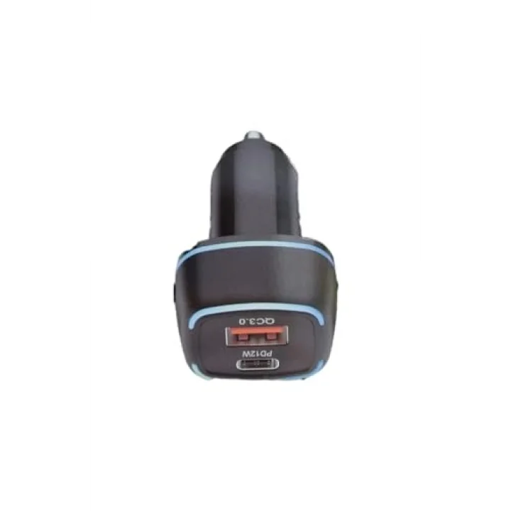 CR01 ARAÇ ŞARJ ADAPTÖRÜ DUAL PORT PD ARAÇ ŞARJI YENİ NESİL PD + STANDART USB LEDLİ A KALİTE ARAÇ ŞARJ BAŞLIK FAST (SİYAH)
