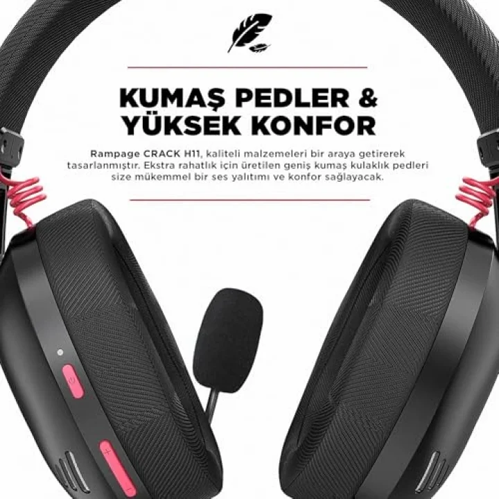 Crack H11 Siyah Wireless 2.4G+ Bluetooth Mikrofonlu Oyuncu Kulaklığı