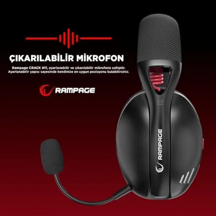 Crack H11 Siyah Wireless 2.4G+ Bluetooth Mikrofonlu Oyuncu Kulaklığı