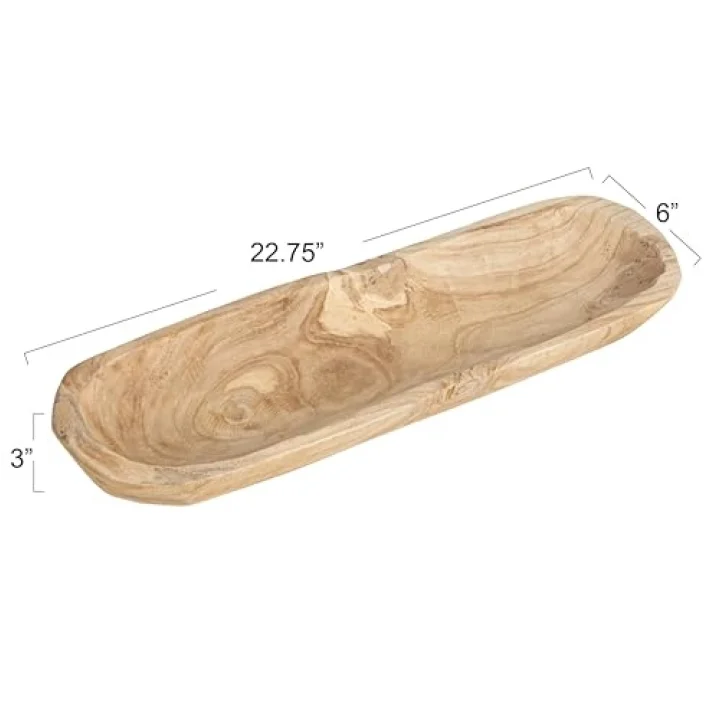 Creative beeinflußt da5397 Pure Deko Paulownia Holz Rechteck Schüssel