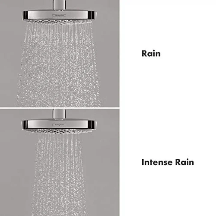 Croma Select S 17,78 cm Su Tasarruflu Düşük Akışlı Duş Başlığı Modern 2-Sprey Yağmur, QuickClean Krom Yoğun Yağmur, 04388000
