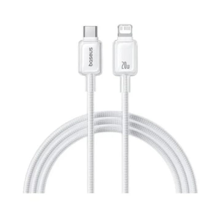 Crystal Hızlı Şarj C+Lightning 20W 1m Data Kablo - Beyaz