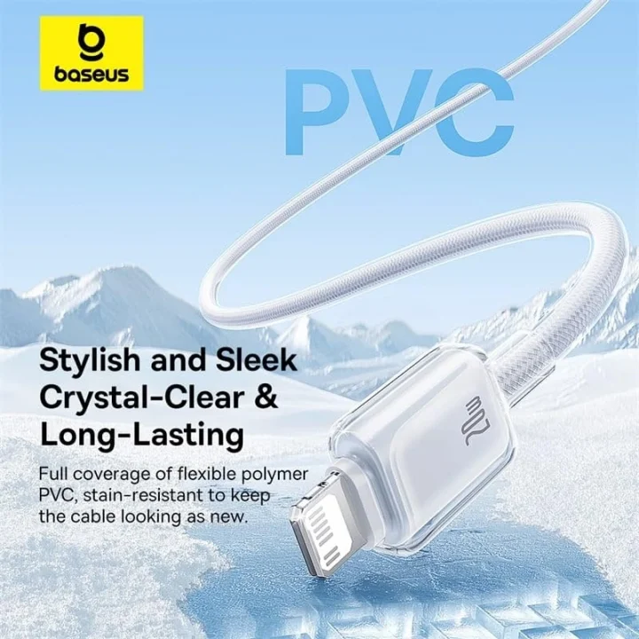 Crystal Hızlı Şarj C+Lightning 20W 1m Data Kablo - Beyaz
