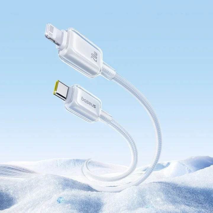 Crystal Hızlı Şarj C+Lightning 20W 1m Data Kablo - Beyaz