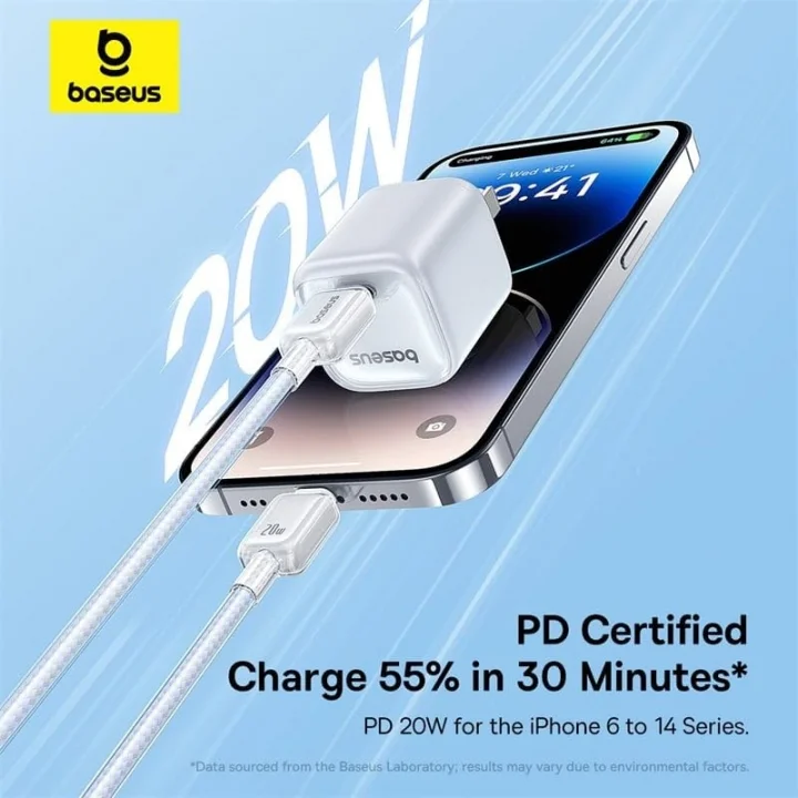 Crystal Hızlı Şarj C+Lightning 20W 1m Data Kablo - Beyaz