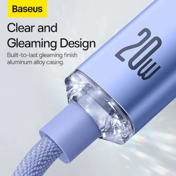 Crystal Shine 20W Type-C to Lightning Kablo 1.2m-Mor