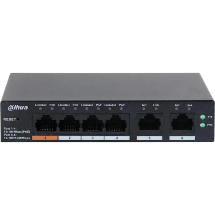 CS4006-4ET-60 4 Port 4XFE-2XGE Yönetilebilir 60W POE Switch