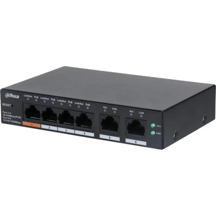 CS4006-4ET-60 4 Port 4XFE-2XGE Yönetilebilir 60W POE Switch