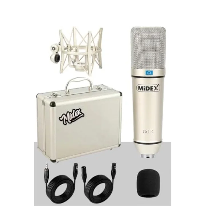CX1-PH Kondanser Stüdyo Mikrofon Phantom Power Kulaklık Stand Full Set