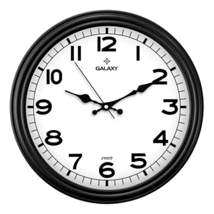 D-200-K Klasik Kadran Siyah Renk Sessiz Akar 30 cm Duvar Saati