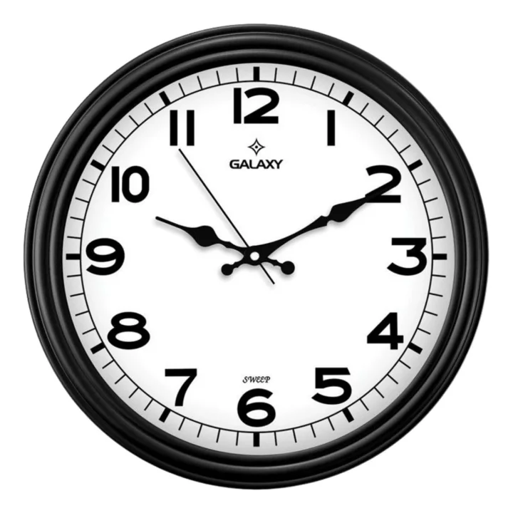 D-200-K Klasik Kadran Siyah Renk Sessiz Akar 30 cm Duvar Saati