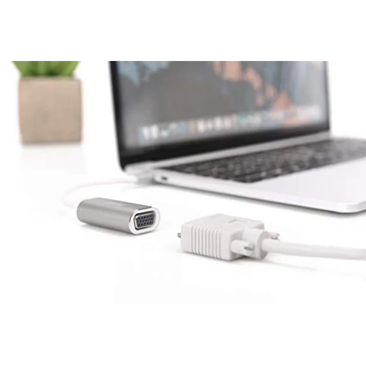 DA-70837 Usb Type-C 1080P Vga Adaptörü Alüminyum Gövde, 20 Cm Kablo Uzunluğu Yonga Seti: Vl100 + It6513