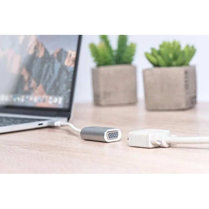 DA-70837 Usb Type-C 1080P Vga Adaptörü Alüminyum Gövde, 20 Cm Kablo Uzunluğu Yonga Seti: Vl100 + It6513
