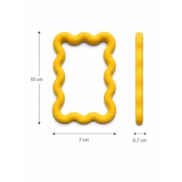 Dalgalı Tasarım Sarı Fotoğraf Çerçevesi, 10x7 cm, Buzdolabı için | PLA 3D Baskı
