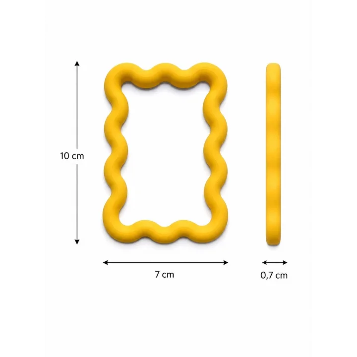 Dalgalı Tasarım Sarı Fotoğraf Çerçevesi, 10x7 cm, Buzdolabı için | PLA 3D Baskı