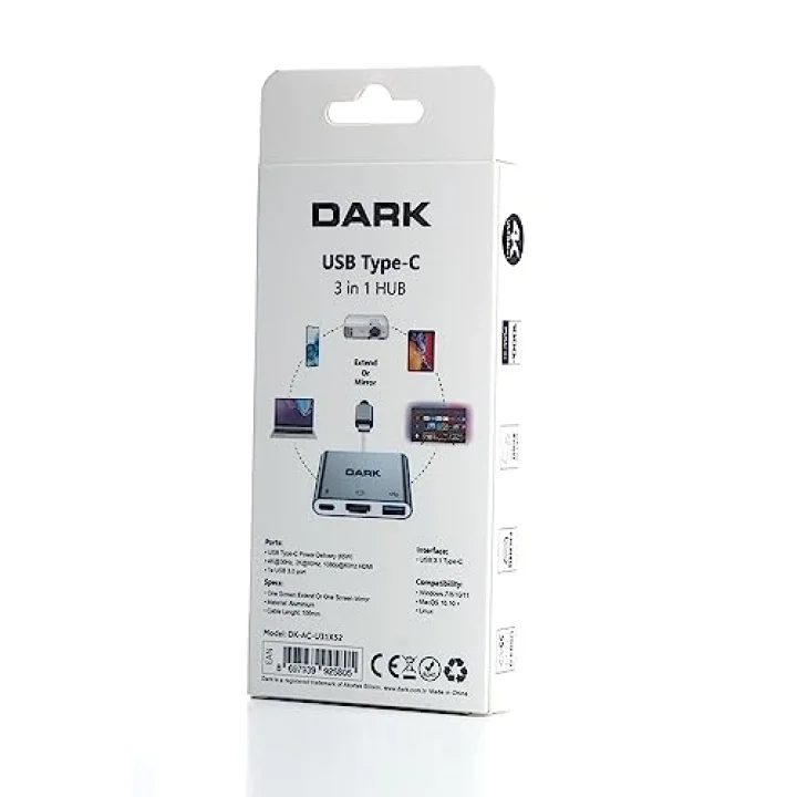DARKDK-AC-U31X32USB3.1TypeC-HDMIF+TypeCŞarj+USB3.0D()