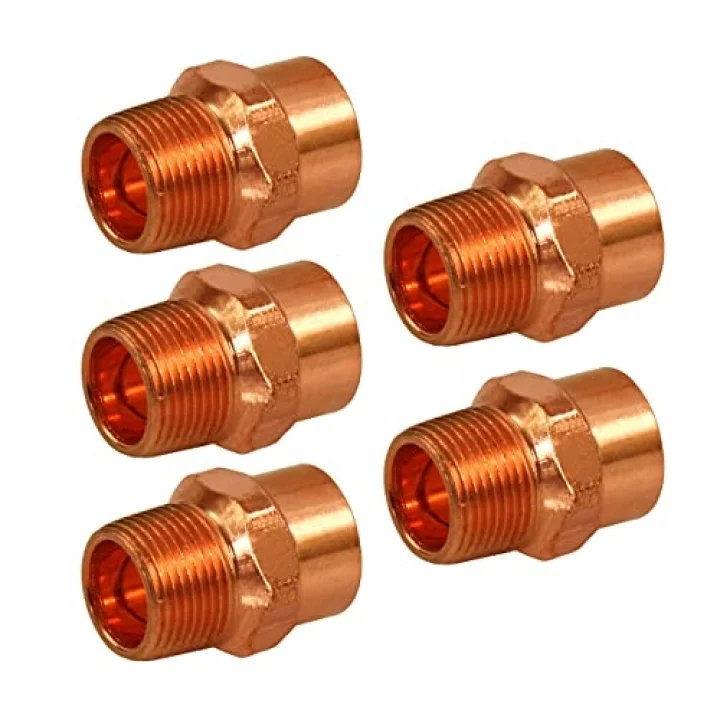 DDNA0034-5 Erkek Adaptör Bağlantı Ter x MIP Bağlantıları, 3/4, Bakır
