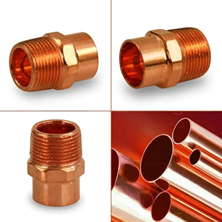 DDNA0034-5 Erkek Adaptör Bağlantı Ter x MIP Bağlantıları, 3/4, Bakır