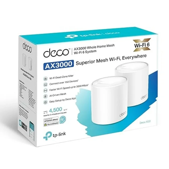Deco X50(2-pack), AX3000 Tüm Ev Mesh WiFi 6 Sistemi