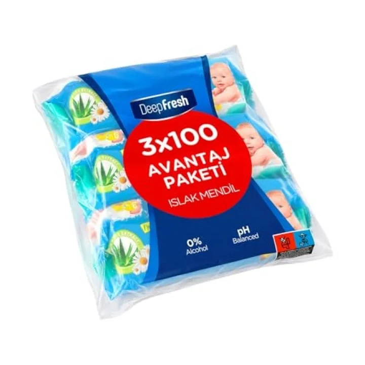 Deep Fresh Islak Mendil 3x100 lü x 2 Adet (600 Yaprak)