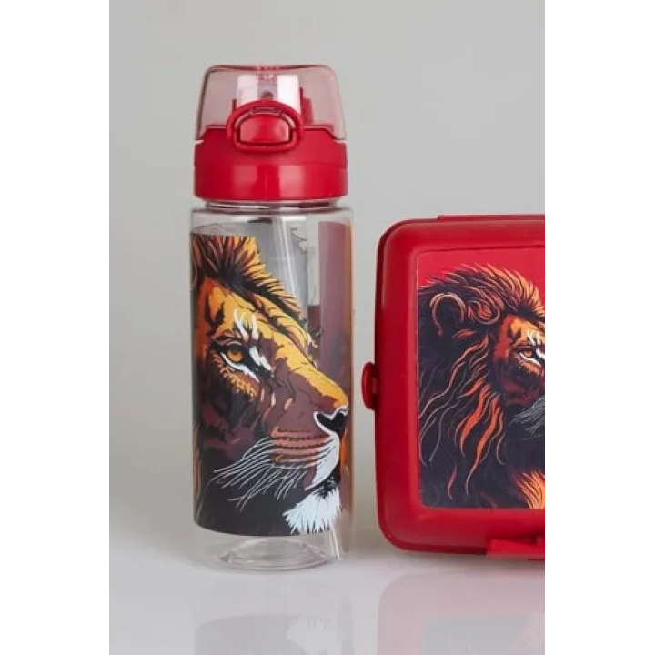 Dekomus Cep Defteri Hediyeli Yeni Sezon Lisanslı Leon Askılı 500 mL Trıtan Matara Ve Beslenme Çantası