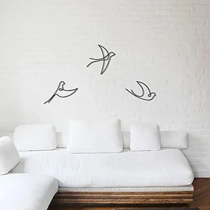 Dekoratif Ahşap Modern Üçlü Kuş Duvar Süsü Duvar Dekor, Tablosu
