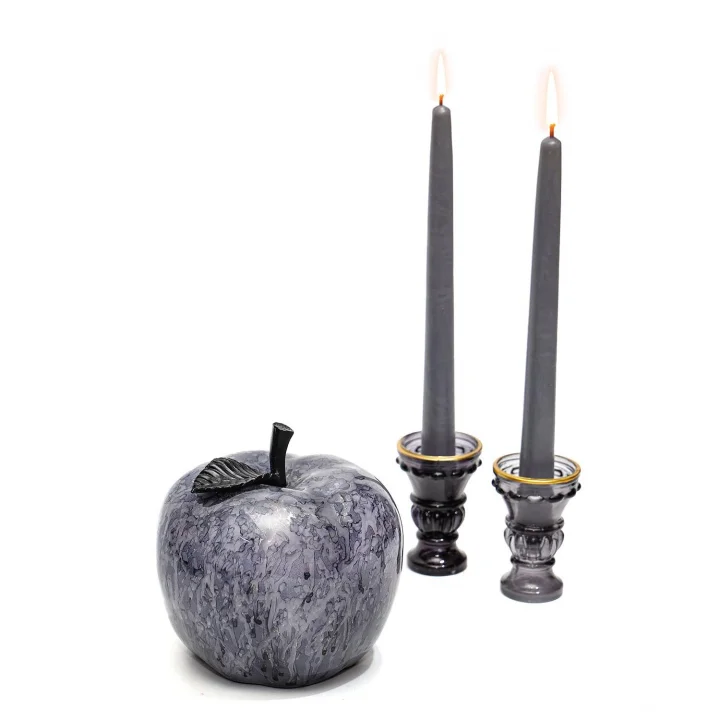 Dekoratif Black Apple Heykel (16 cm)