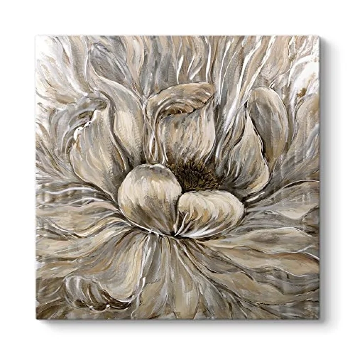 Dekoratif Gold Çiçek Tablosu 40 x 40