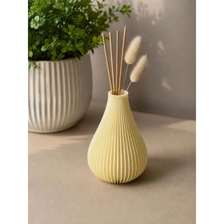 Dekoratif Oda Kokuluğu, Oluklu Tasarım, 10x10x14 cm | PLA 3D Baskı