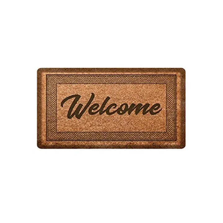 Dekoratif Welcome Kahverengi Kapı Önü Paspası 45 x 65