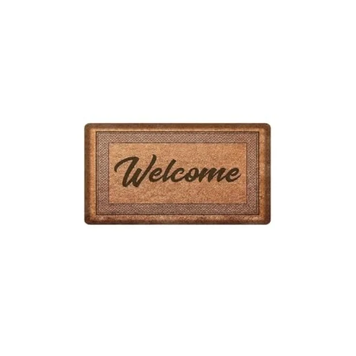 Dekoratif Welcome Kahverengi Kapı Önü Paspası 45 x 65