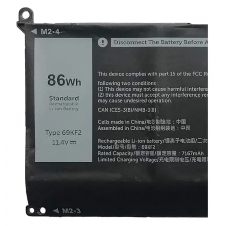 Dell XPS 15 9500 Precision 5550 Alienware M15 R3 R4 M17 R3 R4 Serisi 8FCTC 08FCTC 70N2F 070N2F 86Wh 6Cell için 69KF2 Dizüstü Bilgisayar Bataryası
