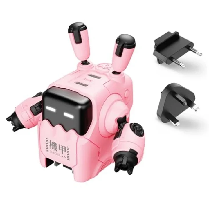 Delta35 Pembe Robot Figürlü 35W Hızlı Şarj Adaptörü
