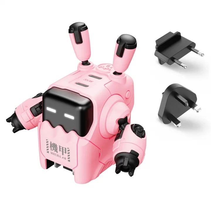 Delta35 Pembe Robot Figürlü 35W Hızlı Şarj Adaptörü
