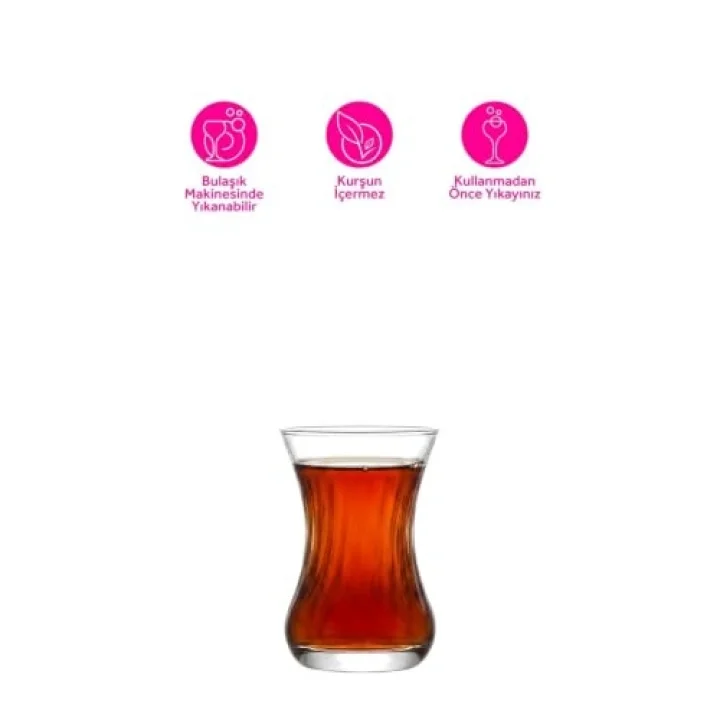 Demet 6lı Çay Bardağı