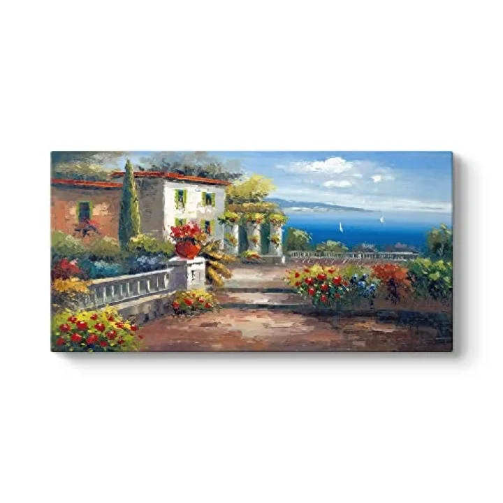 Deniz Manzarası ve Ev Tablosu 140 x 70