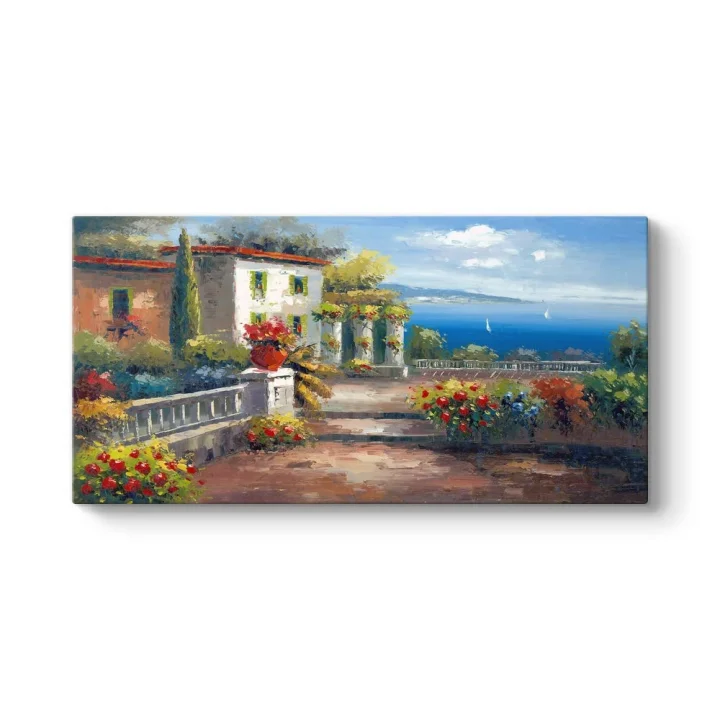 Deniz Manzarası ve Ev Tablosu 140 x 70
