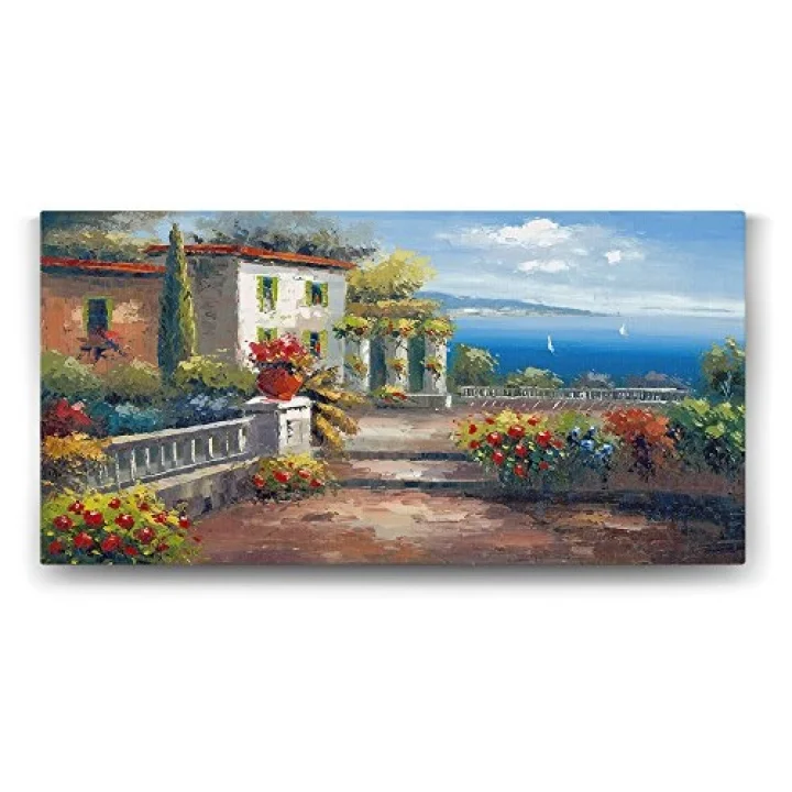 Deniz Manzarası ve Ev Tablosu - 160x80cm