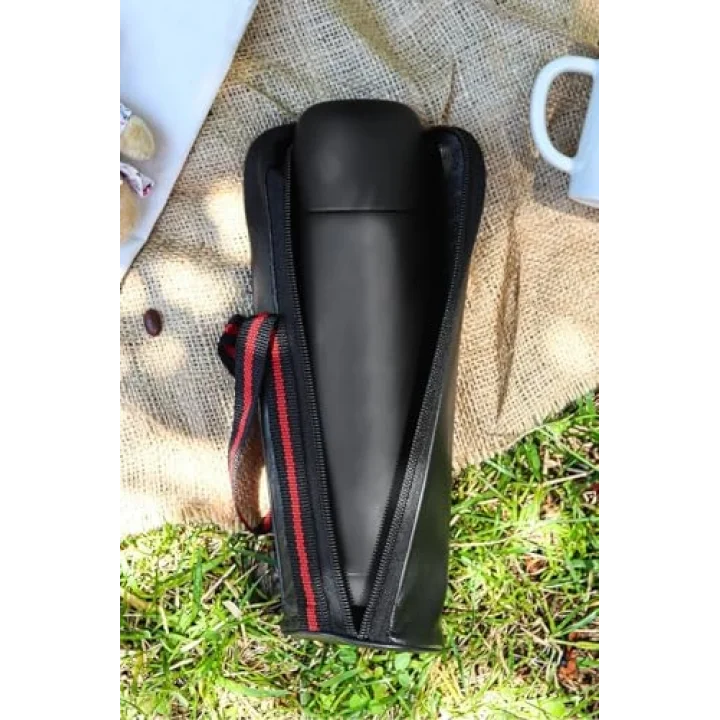 Deri Çantalı 500 ML Siyah Termos