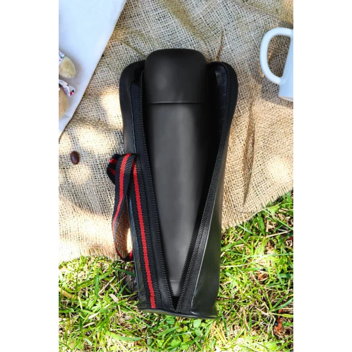 Deri Çantalı 500 ML Siyah Termos