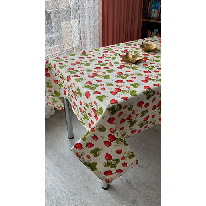 Dertsiz Masa Örtüsü Duck Keten 150 x 180 cm (Çilek)