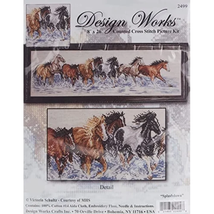 Design Works çapraz dikiş kalıbı resim, atlar için