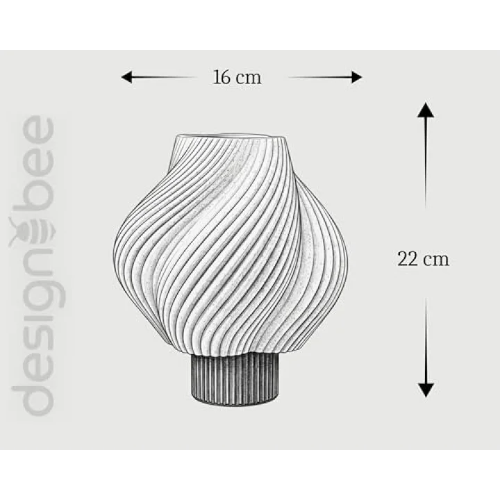 Designobee Krema- Modern Masa ve Gece Lambası – Ambiyans Lambası, Dekoratif LED Abajur, E14 Duy